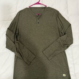 Vuori Olive Green Henley Shirt